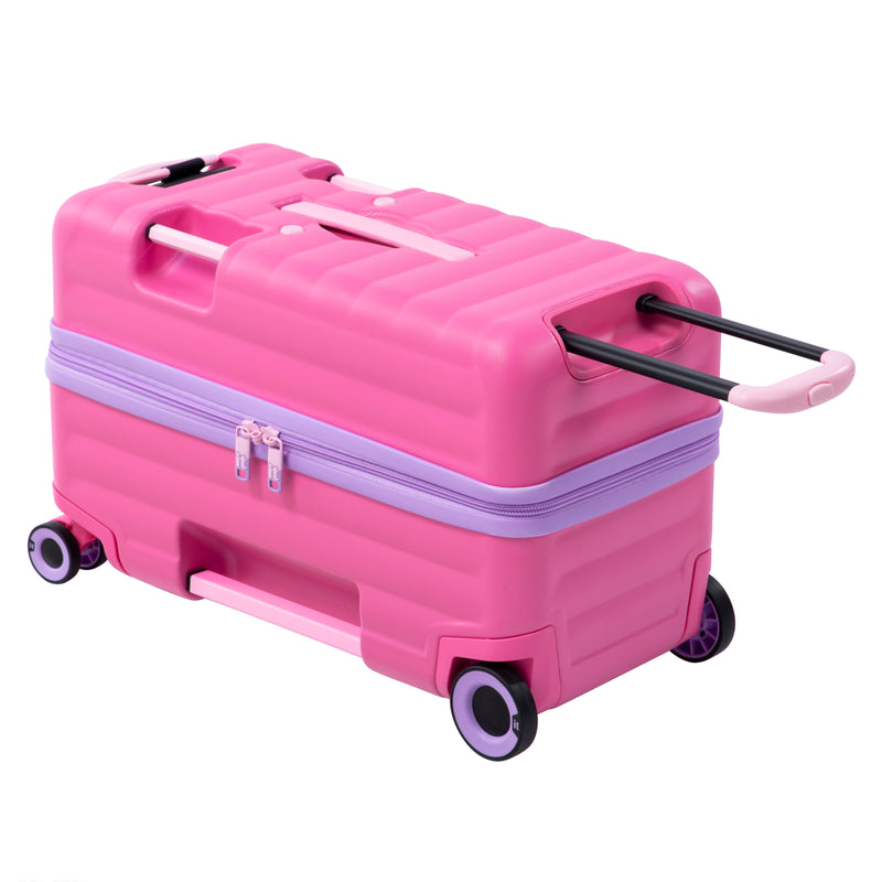 Trunkryder - Valise à roulettes enfant (Rose azalée)