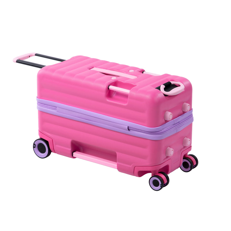 Trunkryder - Valise à roulettes enfant (Rose azalée)