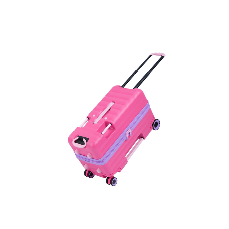 Trunkryder - Valise à roulettes enfant (Rose azalée)