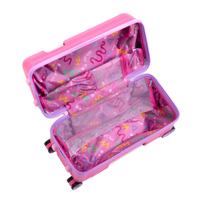 Trunkryder - Valise à roulettes enfant (Rose azalée)