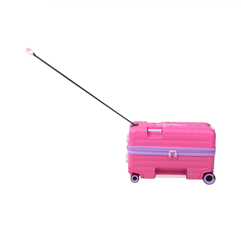 Trunkryder - Valise à roulettes enfant (Rose azalée)