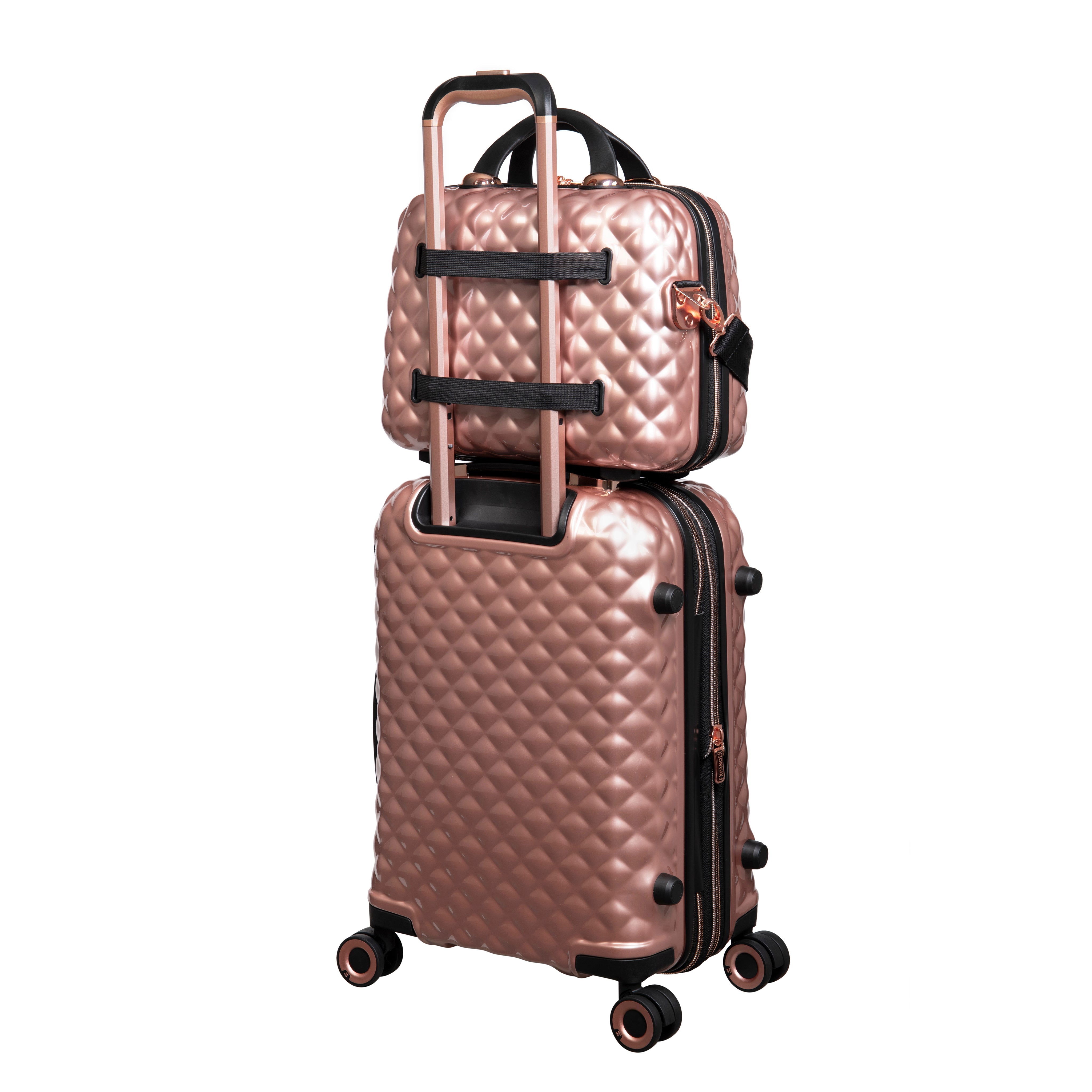 Pink Luggage With Vanity Case Glitzy 27