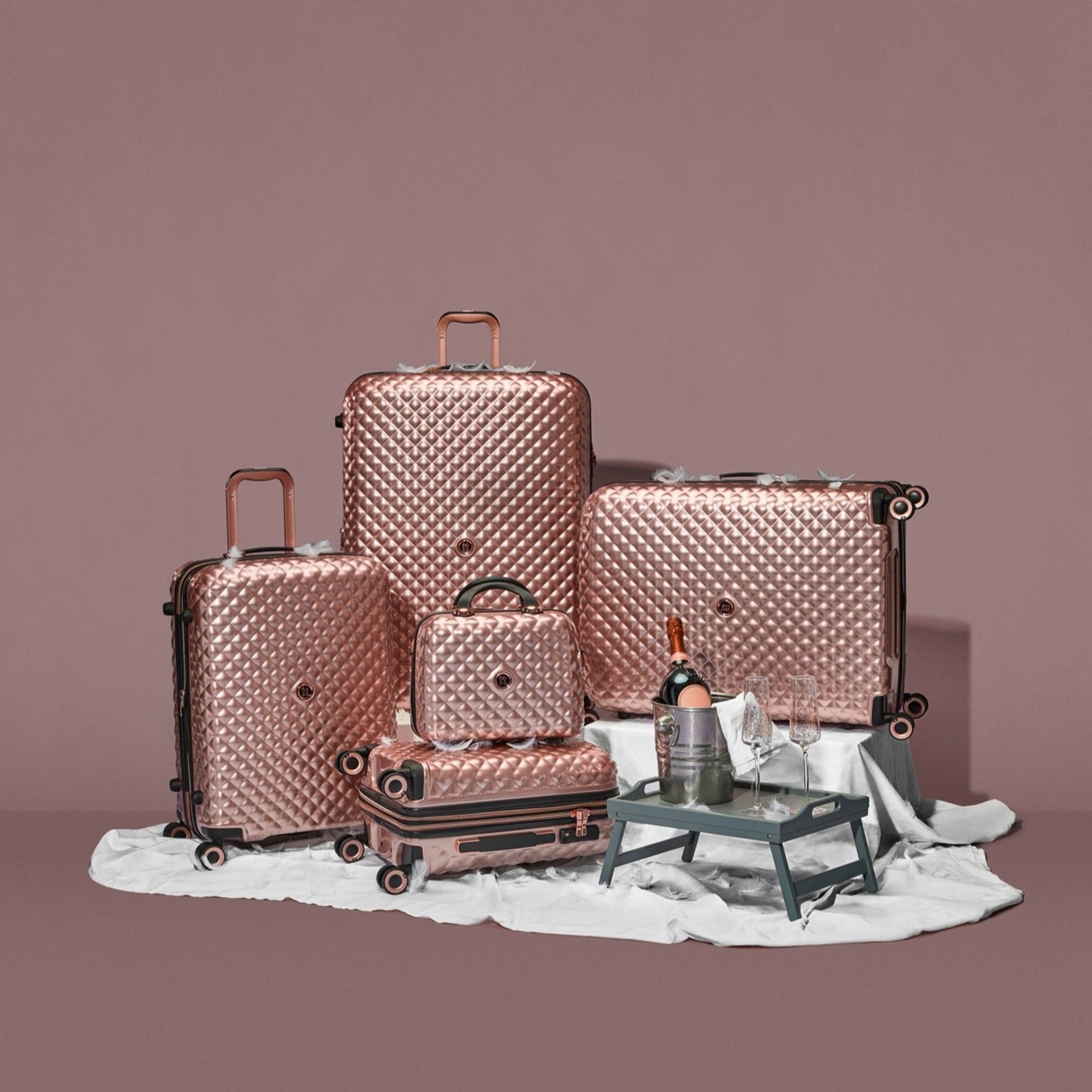 Glitzy - 5pc Set (Metallic Rose Gold)